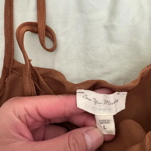 Brown Slip Dress - Picture 2 of 2